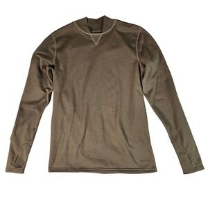 Terramar Wilder Collection Long Sleeve Baselayer Top Olive Green Small Thumbhole